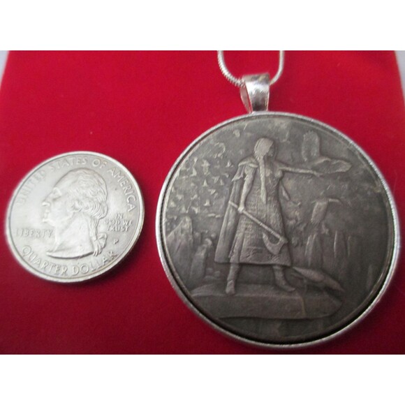 Morrigan the Queen of Battles – 24 Inch Sterling Silver Necklace, Coin-Pendant - Picture 7 of 9